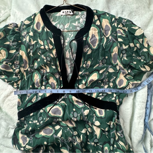 Rixo Petra midi dress green & black L / 10 - Picture 9 of 12